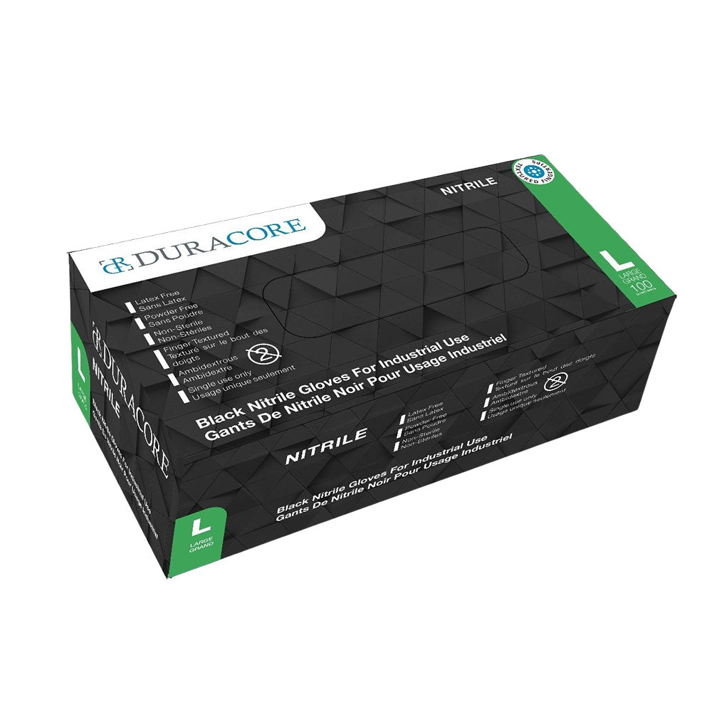 DURACORE Industrial Grade Black Nitrile Gloves 6mil (Box of 100)