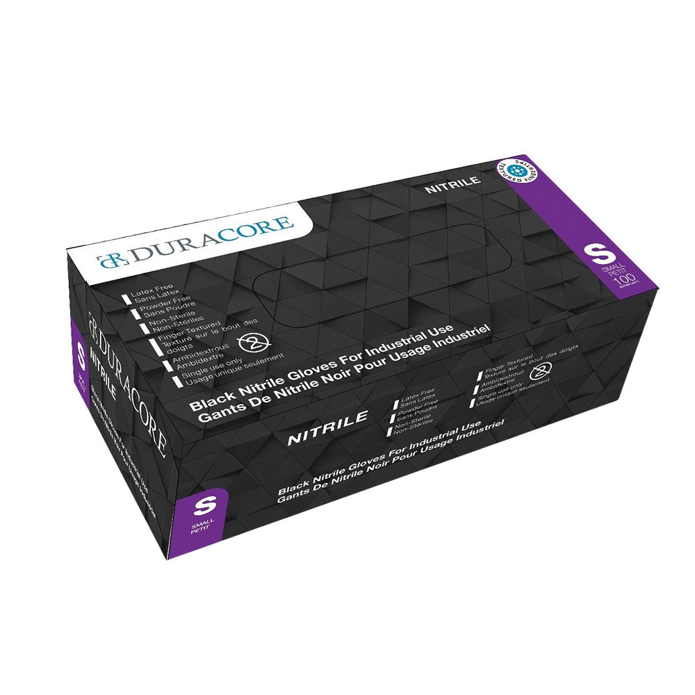 DURACORE Industrial Grade Black Nitrile Gloves 6mil (Box of 100)