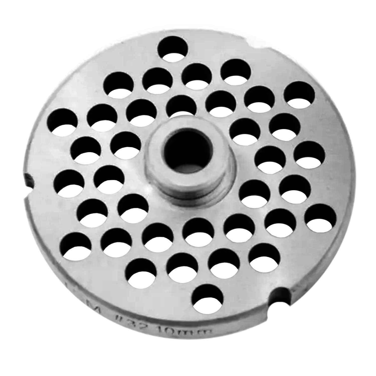 Size 32 PM Hubbed Meat Grinder Plate, 3/8" (9,5mm) Holes