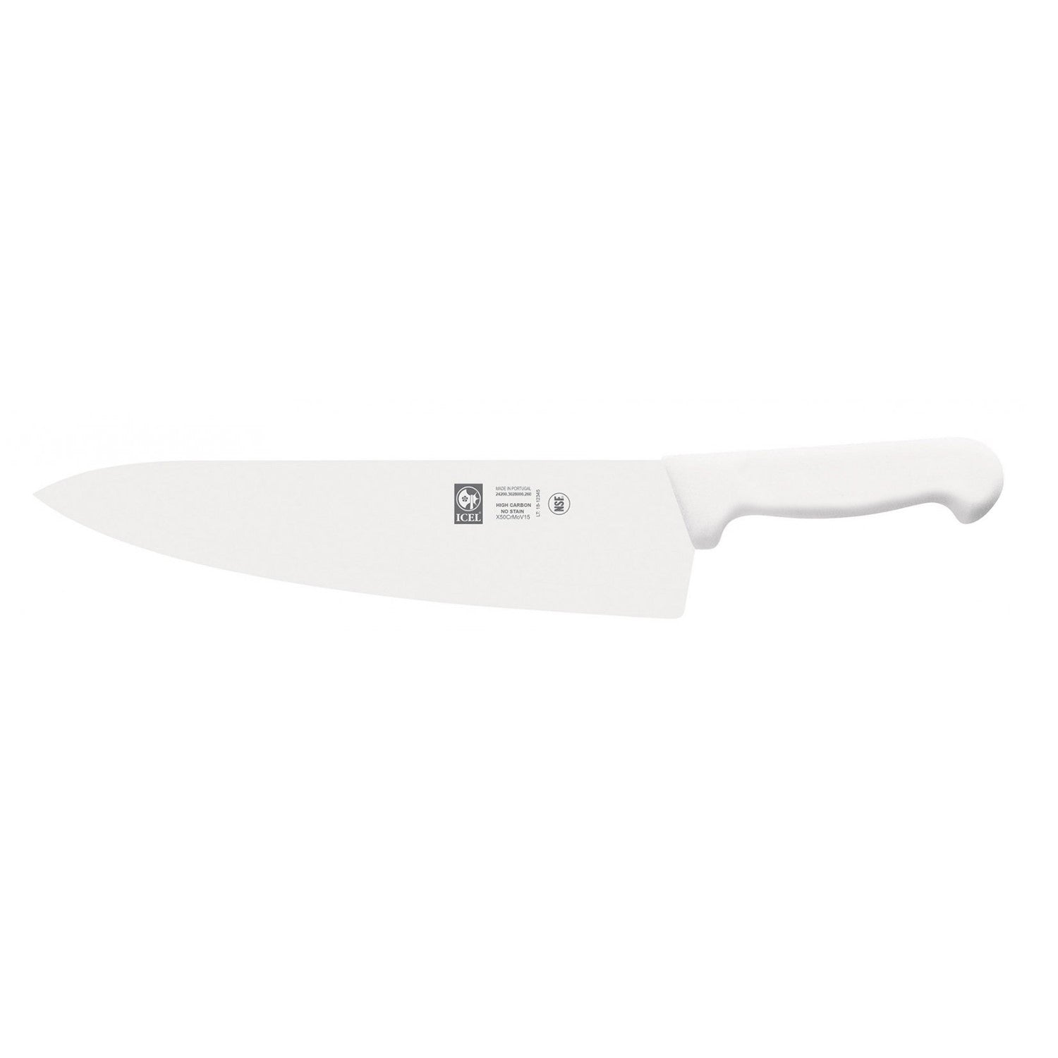 10" ICEL Wide Chef's Knife - White Handle